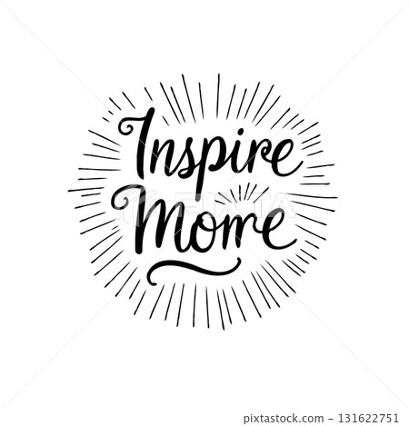 Inspire mom lettering design with sunburst rays, ideal for mother's day card 131622751