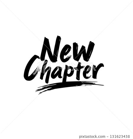 Elegant Typography Design Featuring the Phrase "New Chapter" on White Background Elegant Typography Design Featuring the Phrase "New Chapter" on White Background 131623438