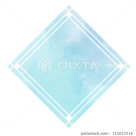 Diamond-shaped light blue watercolor material Diamond-shaped light blue watercolor material 131623518