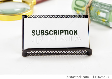 Concept word SUBSCRIPTION. Subscription business model concepts Concept word SUBSCRIPTION. Subscription business model concepts 131623597