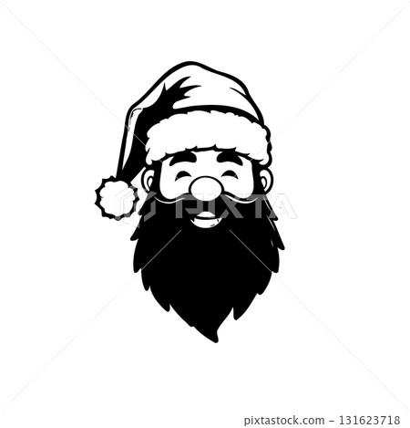 Santa Claus Portrait: Festive holiday spirit with a charming black and white illustration Santa Claus Portrait: Festive holiday spirit with a charming black and white illustration 131623718