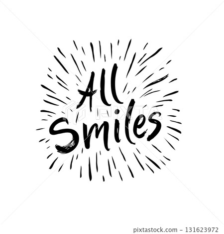 All Smiles Typography Burst Design for Positive Vibes and Cheerful Expressions 131623972