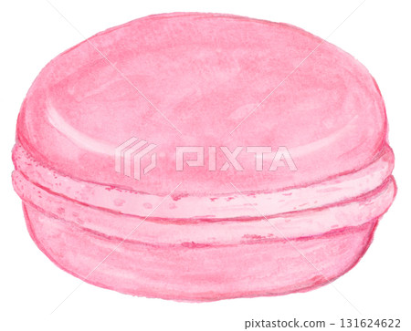 手繪水彩可愛粉紅馬卡龍插畫 手繪水彩可愛粉紅馬卡龍插畫 131624622