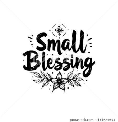 Elegant Small Blessing Typography with Floral Accents for Celebrations and Appreciation Elegant Small Blessing Typography with Floral Accents for Celebrations and Appreciation 131624653