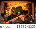 Burning firewood 131624885