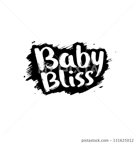 Stylish Baby Bliss Logo Design with Brush Stroke Background for Brand Identity 131625012