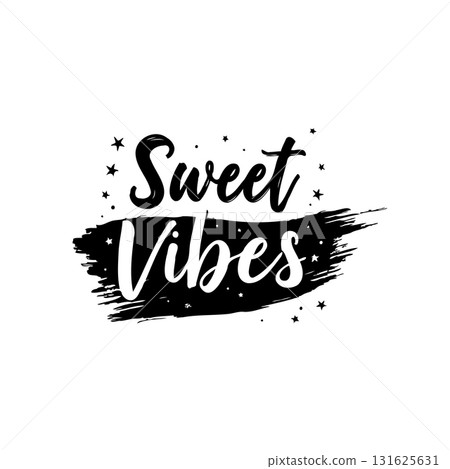 Sweet Vibes Typography Design with Decorative Elements for Positive Affirmation Sweet Vibes Typography Design with Decorative Elements for Positive Affirmation 131625631