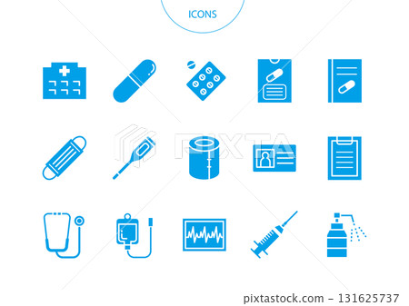 Medical hospital icon pictogram vector illustration set 131625737