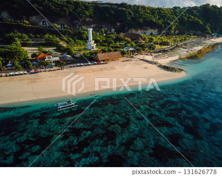 Most famous beach with scenic landscape, lighthouse and ocean in Bali. Most famous beach with scenic landscape, lighthouse and ocean in Bali. 131626778