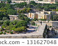 Drone view of Valletta city with garden - capital of Malta island 131627048
