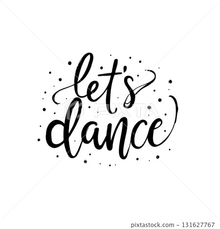 Elegant Script Typography Featuring 'Let's Dance' with Decorative Dots 131627767