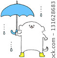 Dog holding an umbrella 131628683