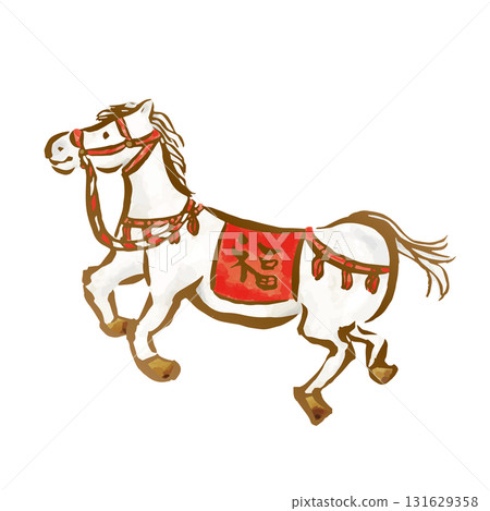 White horse illustration 131629358