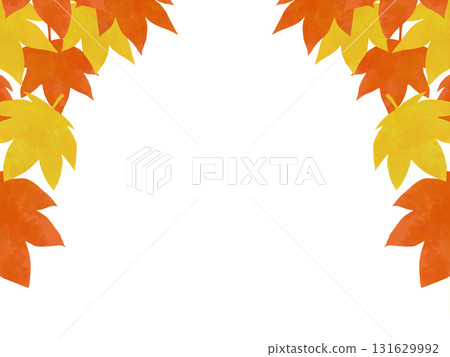 Illustration frame of autumn leaves 131629992