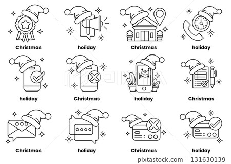 A set of Christmas and holiday icons A set of Christmas and holiday icons 131630139
