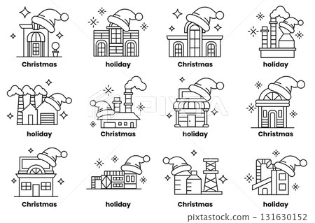 A set of twelve Christmas and holiday themed icons A set of twelve Christmas and holiday themed icons 131630152