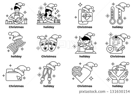 A set of Christmas and holiday themed icons A set of Christmas and holiday themed icons 131630154