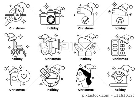 A set of Christmas and holiday themed icons A set of Christmas and holiday themed icons 131630155