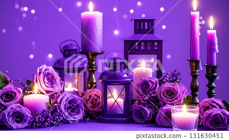 蠟燭之夜紫羅蘭光 131630451