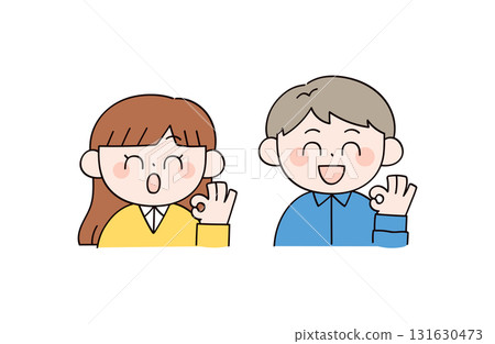 Illustration of two men and women who are allowed Illustration of two men and women who are allowed 131630473