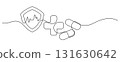 medical healthcare prevention medicine one line drawing 131630642