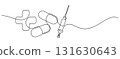 medical healthcare medicine and pharmaceutical one line drawing continuous minimalism decorative art 131630643