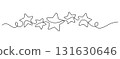 five stars decorate one line drawing continuous 131630646