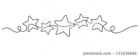 five stars decorate one line drawing continuous five stars decorate one line drawing continuous 131630646