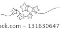 five stars decorate element one line drawing 131630647