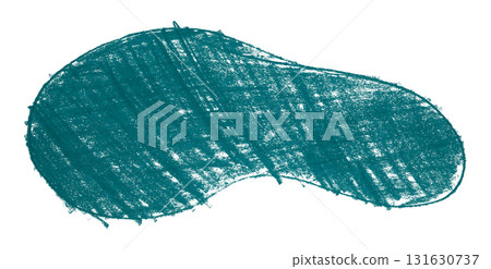 Abstract organic colored pencils abstract green chalk drop shape isolated on transparent background 131630737
