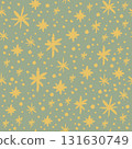 綠色和金色的星形無縫圖案 131630749
