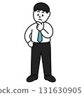 Thinking man in a business suit illustration 131630905