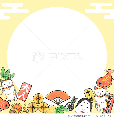 Auspicious hand-drawn frame 131631034