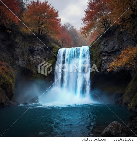 在秋葉包裹的瀑布 在秋葉包裹的瀑布 131631102