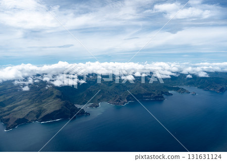Aerial view of Nuku Hiva in the Marquesas Islands, French Polynesia 131631124