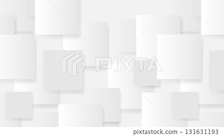 Abstract 3D grid of paper, white and gray squares. Vector illustration 131631193