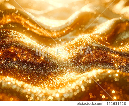 Golden light shining abstract background particles AI generated image 131631328
