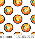 Seamless Pattern with ramen, Korean food. Asian cuisine. Vector flat illustration. 131631515