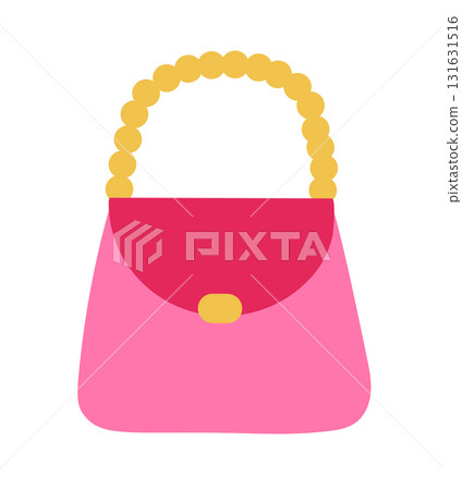 Princess Pink Bag. Vector flat illustration. Princess Pink Bag. Vector flat illustration. 131631516