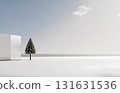 A tree standing on a snowy field 131631536