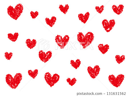 Crayon material random heart pattern background Crayon material random heart pattern background 131631562