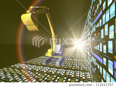 這是一張使用陽光和光暈描繪建築、土木工程、建築、尖端重型機械、ICT 等未來的 3DCG 圖像。 這是一張使用陽光和光暈描繪建築、土木工程、建築、尖端重型機械、ICT 等未來的 3DCG 圖像。 131631707