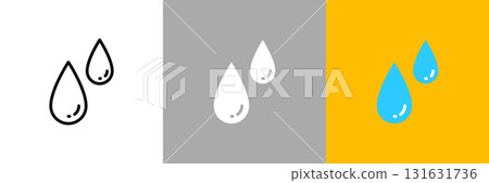 Water drop color and monochrome icon set 131631736