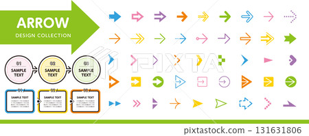 簡單的箭頭設計素材集（春天的顏色）/圖示、資訊圖表 131631806