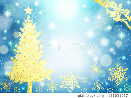 Christmas background, illumination, silhouette, glitter, horizontal, blue Christmas background, illumination, silhouette, glitter, horizontal, blue 131631917