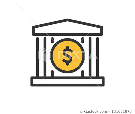 Dollar sign bank icon illustration | Vector Dollar sign bank icon illustration | Vector 131631973