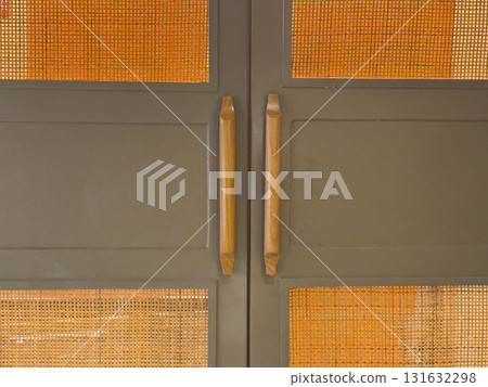 closeup wood handles of wood cabinet closeup wood handles of wood cabinet 131632298