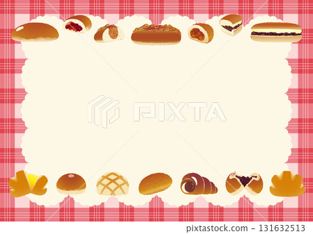 麵包架_懷舊麵包系列_格子桌布和午餐墊_水平放置 紅色和粉紅色 麵包架_懷舊麵包系列_格子桌布和午餐墊_水平放置 紅色和粉紅色 131632513