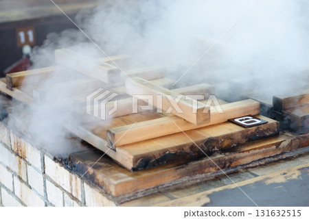 Steam rising from the kettle 131632515