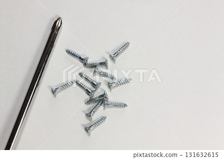 screwdriver and wood screw screwdriver and wood screw 131632615
